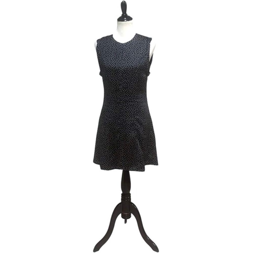 Alexis Dutsa Belted Polka Dot Sleeveless Mini Dress EUC Navy/White Size Medium